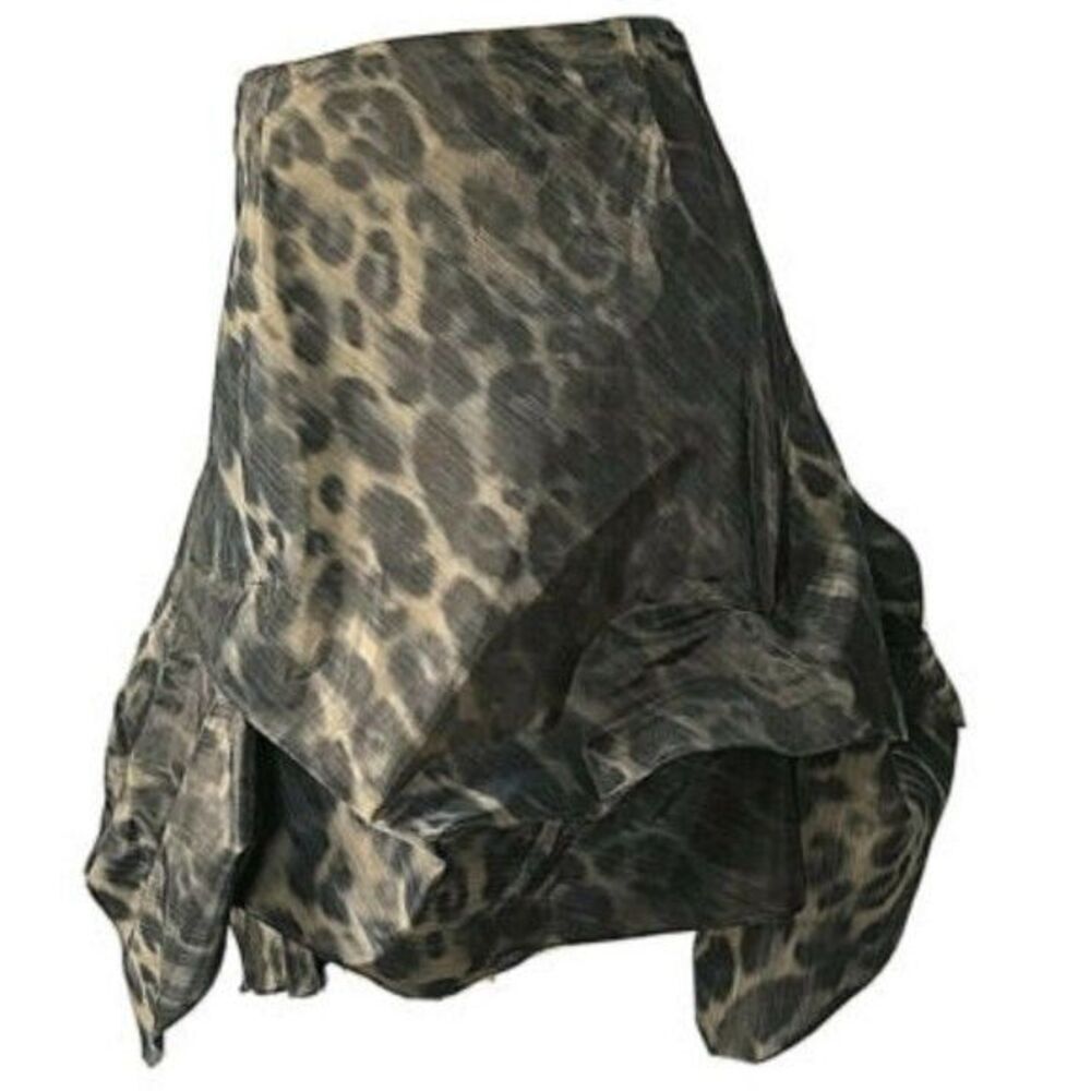 NWT Flores & Flores Animal Print Asymmetrical Skirt Size 12